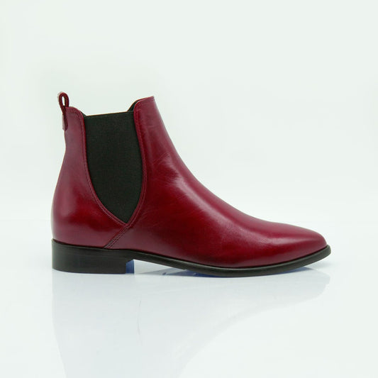 Figini - Stivaletto con tacco 2 cm in nappa guanto bordeaux - Figini Milano