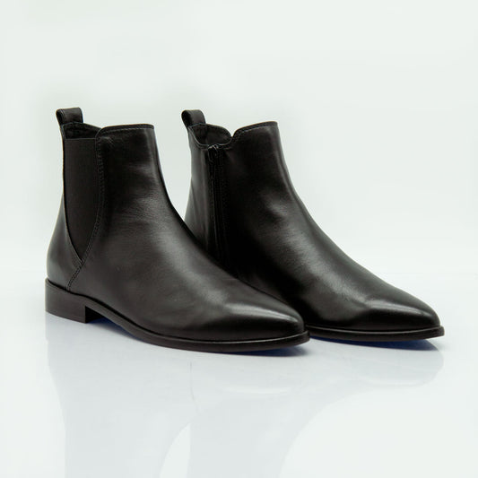 Figini - Stivaletto con tacco 2 cm in nappa guanto nero - Figini Milano