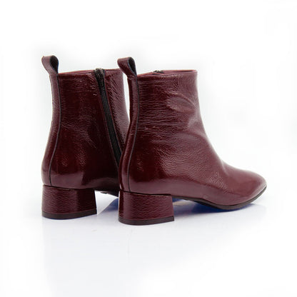 Figini - Stivaletto con tacco di 4 cm in vernice Bordeaux - Figini Milano