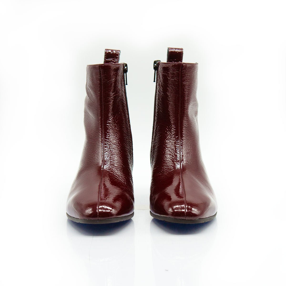 Figini - Stivaletto con tacco di 4 cm in vernice Bordeaux - Figini Milano