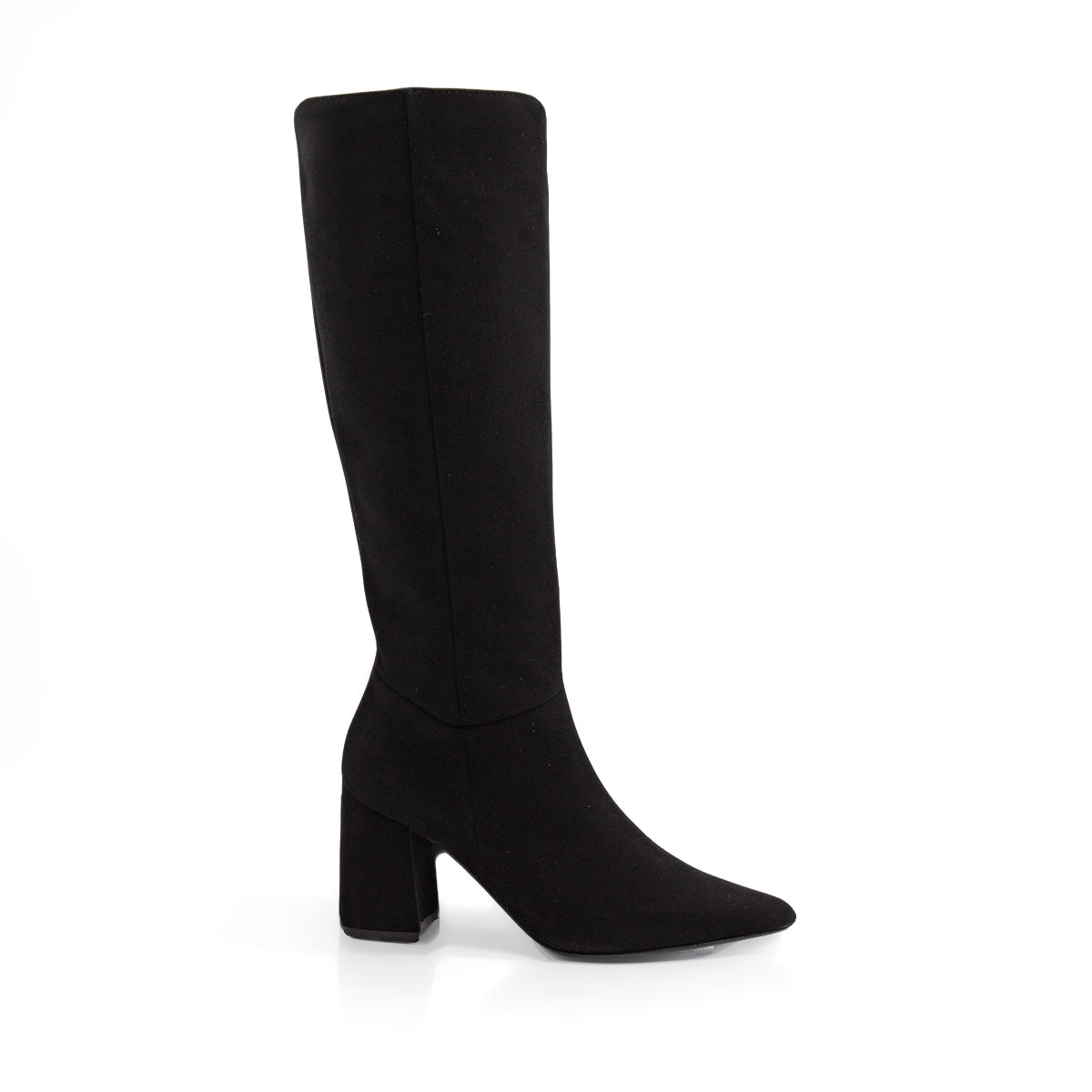 Figini - Stivali a punta con tacco 7cm in camoscio nero - Figini Milano
