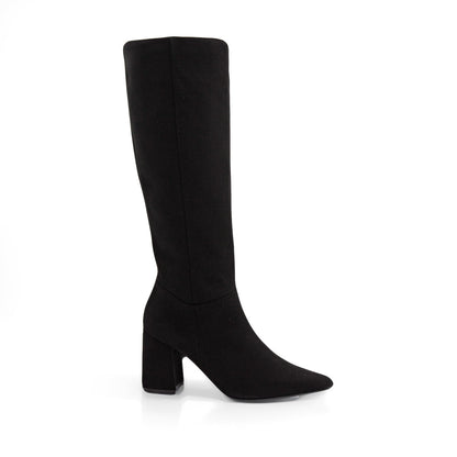 Figini - Stivali a punta con tacco 7cm in camoscio nero - Figini Milano