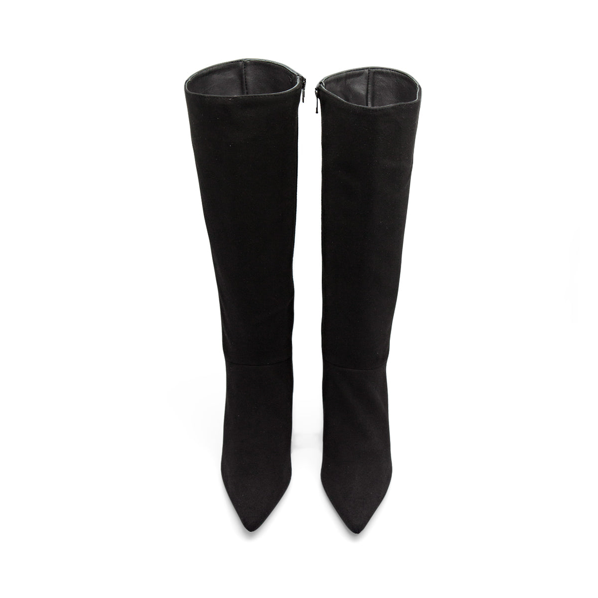 Figini - Stivali a punta con tacco 7cm in camoscio nero - Figini Milano