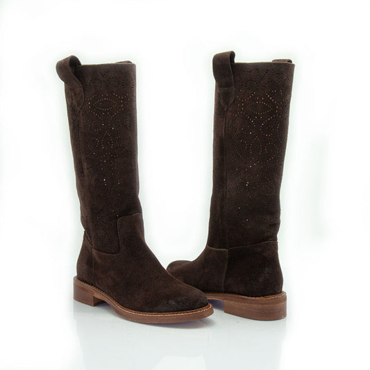 Figini - Stivali Traforati in Camoscio Testamoro - Figini Milano