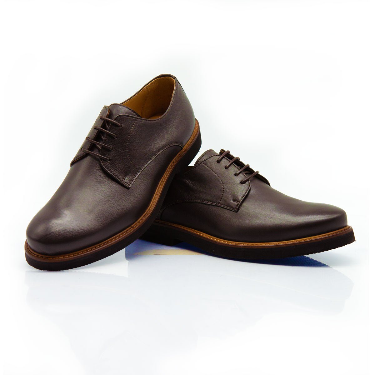 Figini - Stringata Derby flex in vitello anticato testa moro - Figini Milano