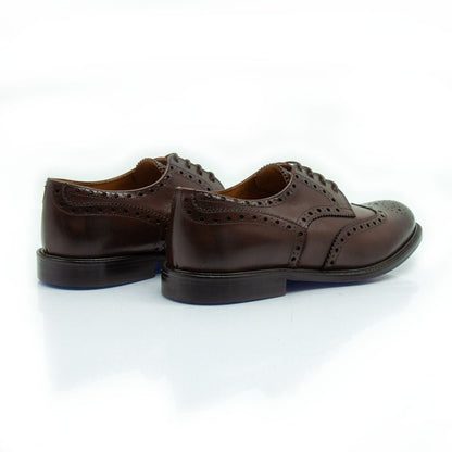 Figini - Stringate Derby Brogue in Vitello Anticato Marrone - Figini Milano