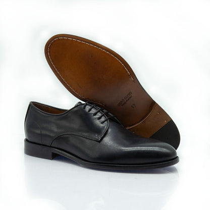 Figini - Stringate Derby Classiche in Vitello Nero - Figini Milano