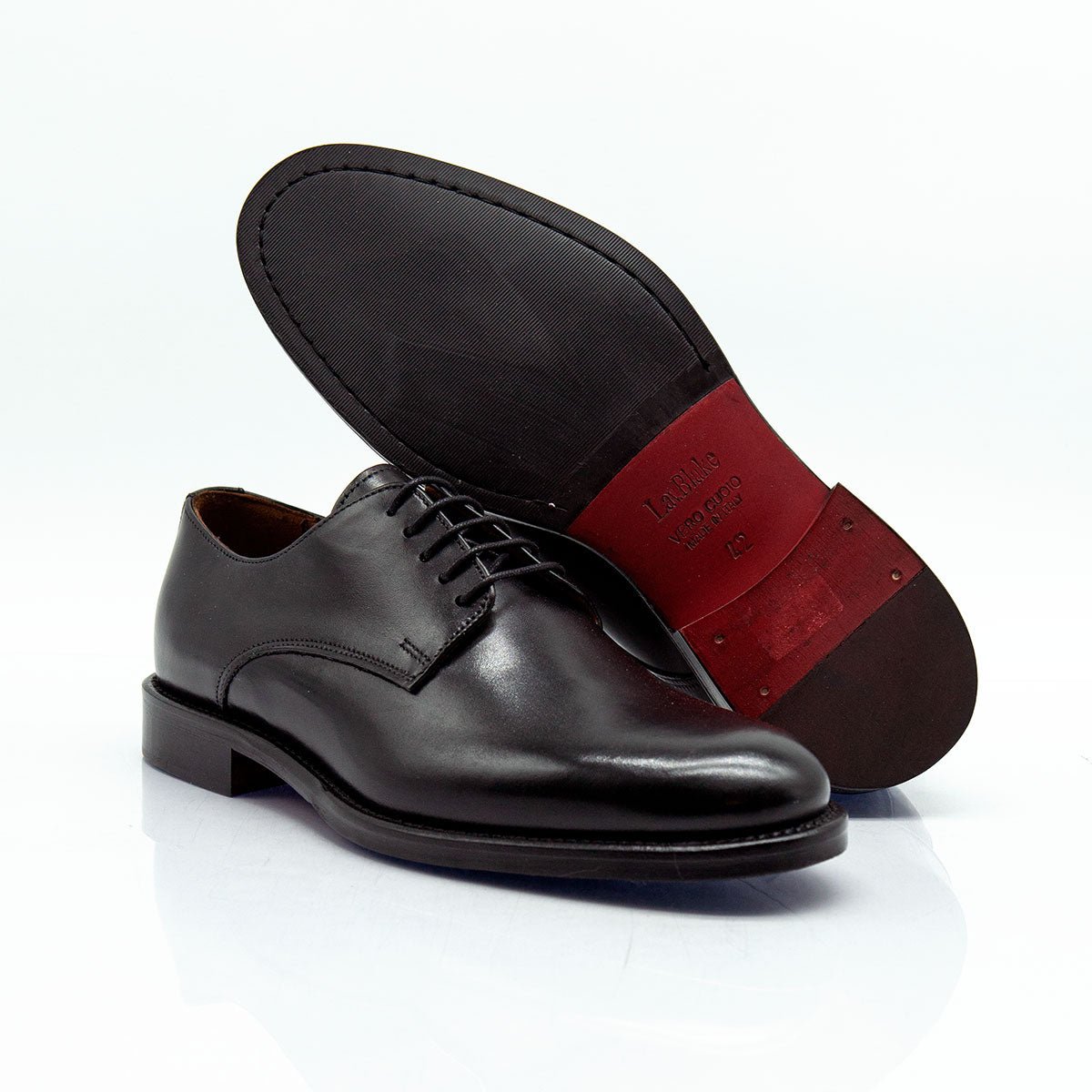 Figini - Stringate Derby Classiche in Vitello Nero - Figini Milano