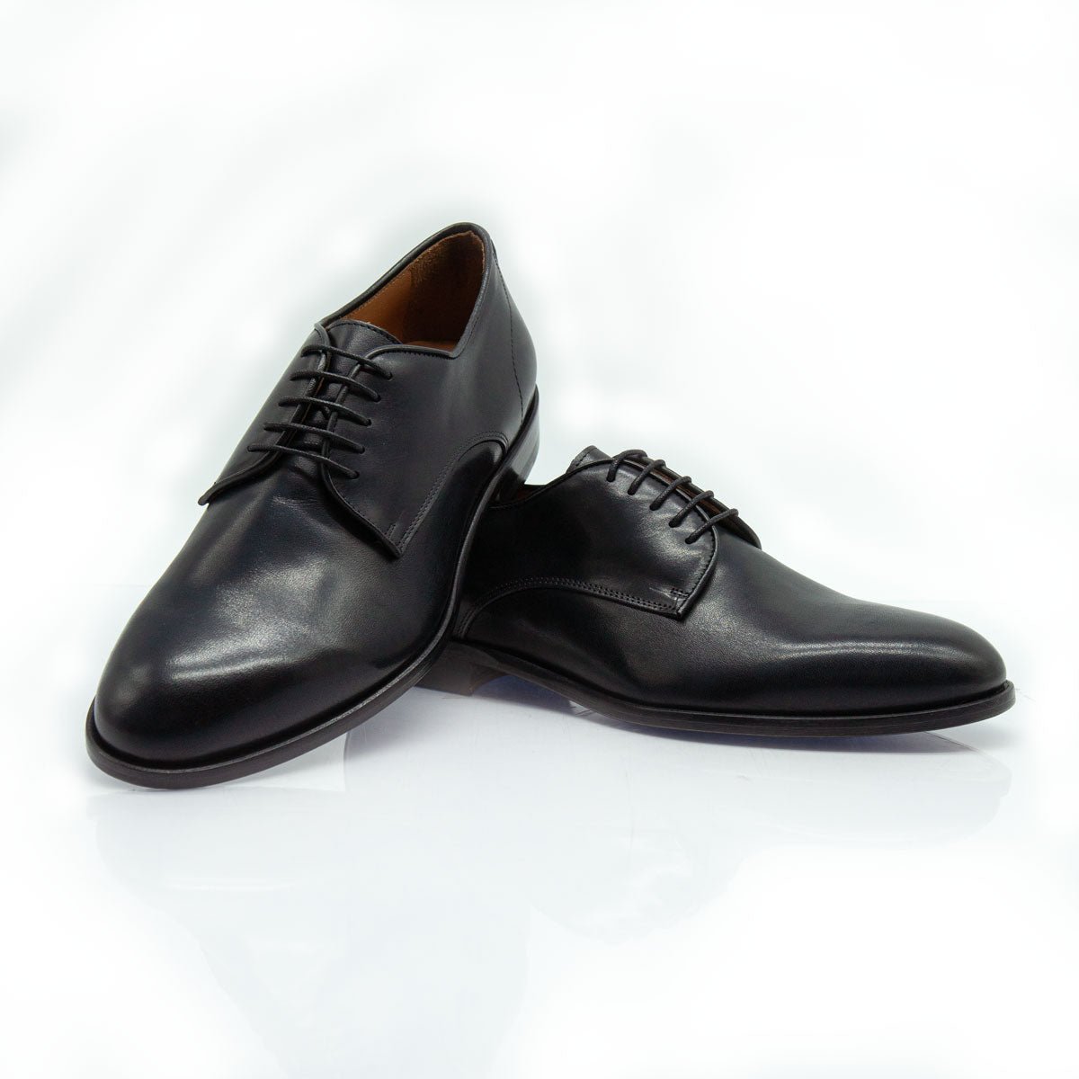 Figini - Stringate Derby Classiche in Vitello Nero - Figini Milano