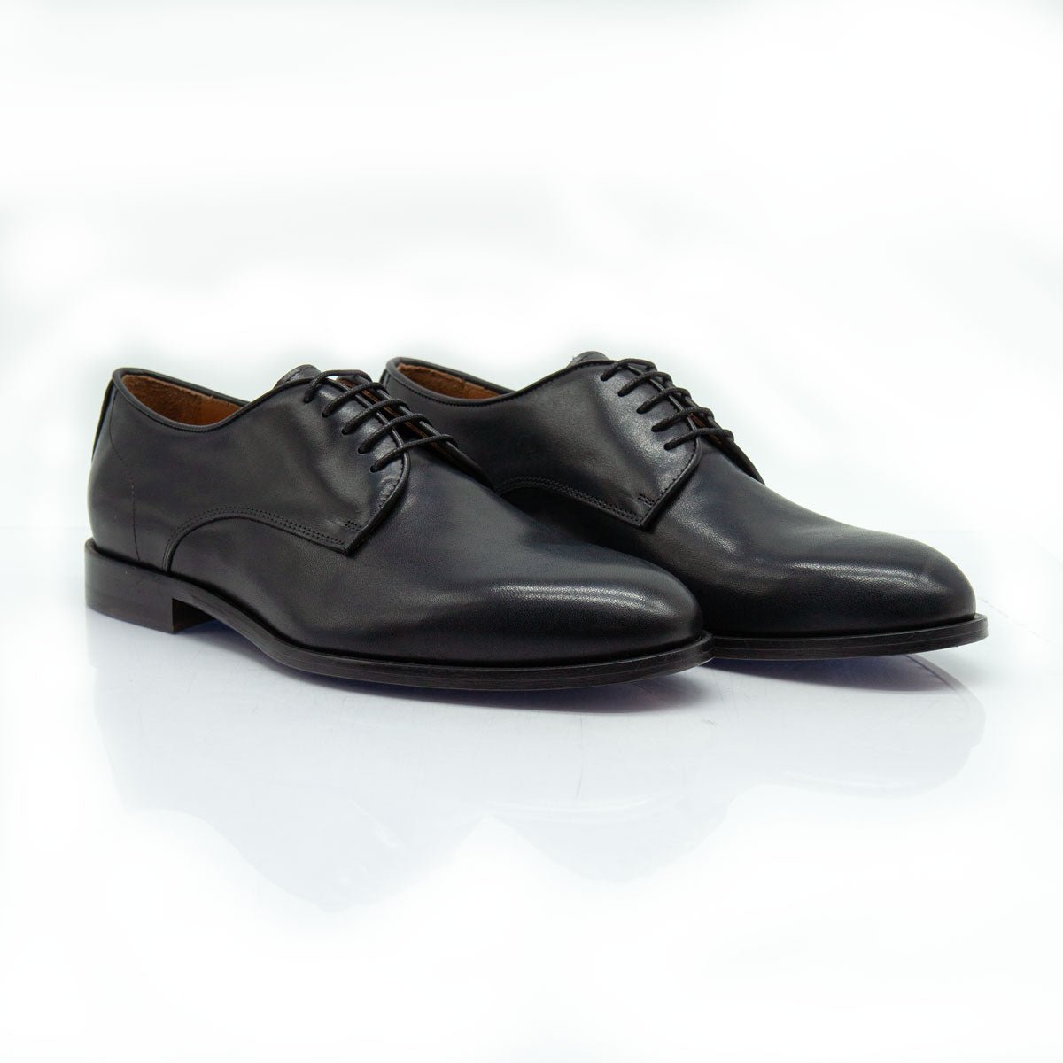Figini - Stringate Derby Classiche in Vitello Nero - Figini Milano