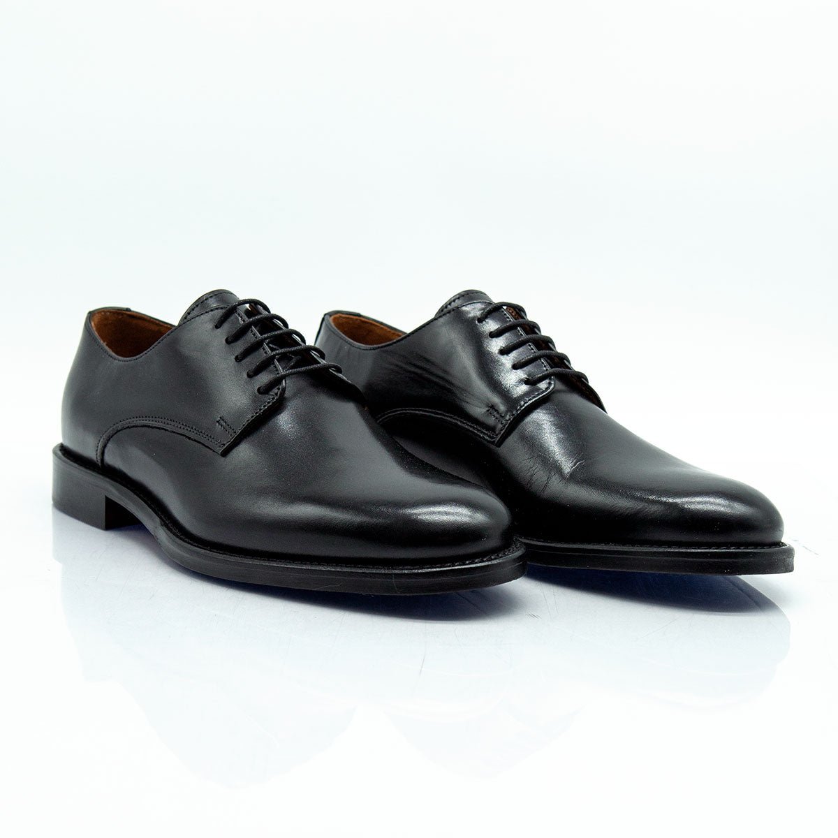 Figini - Stringate Derby Classiche in Vitello Nero - Figini Milano