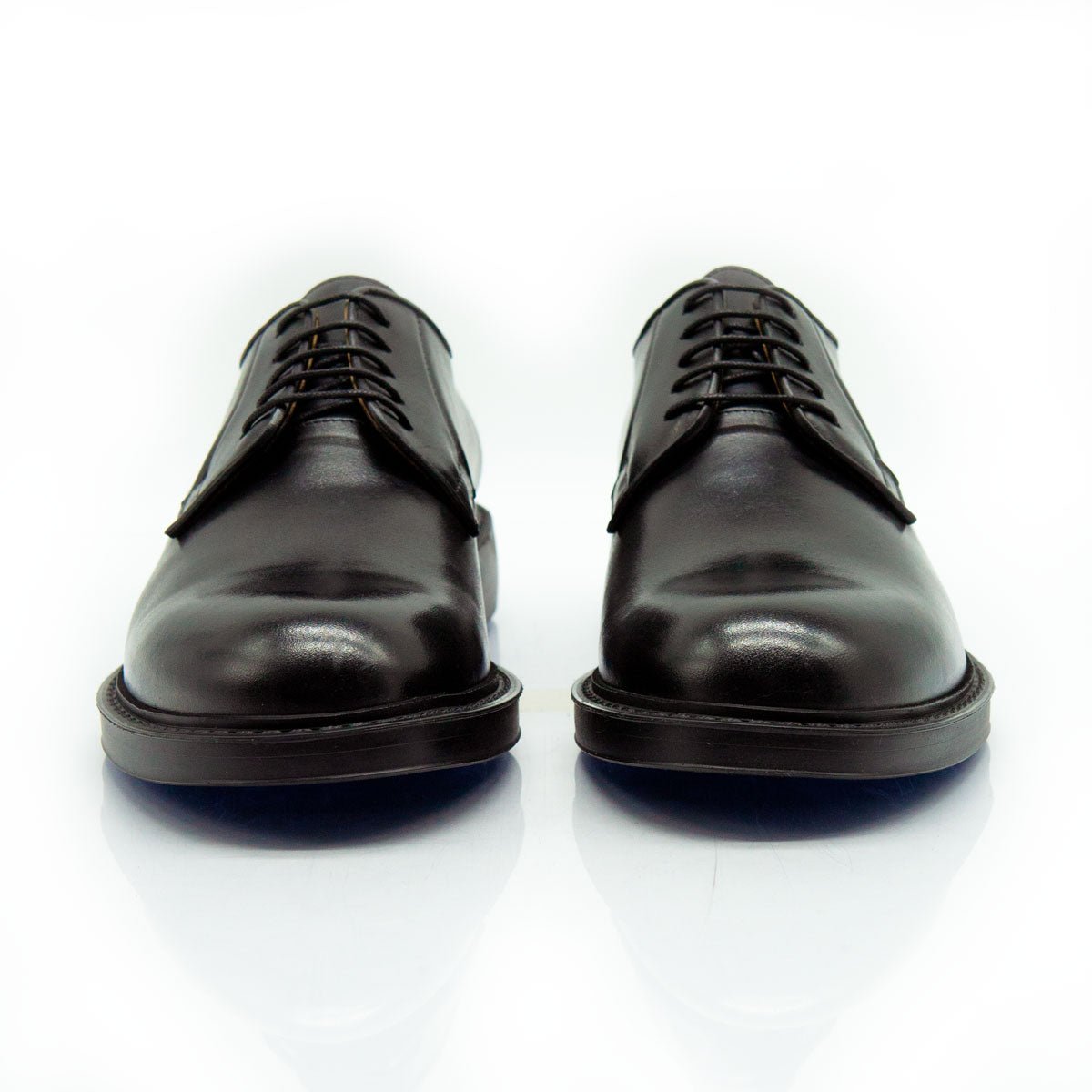 Figini - Stringate Derby con plantare e fondo gomma in vitello nero - Figini Milano