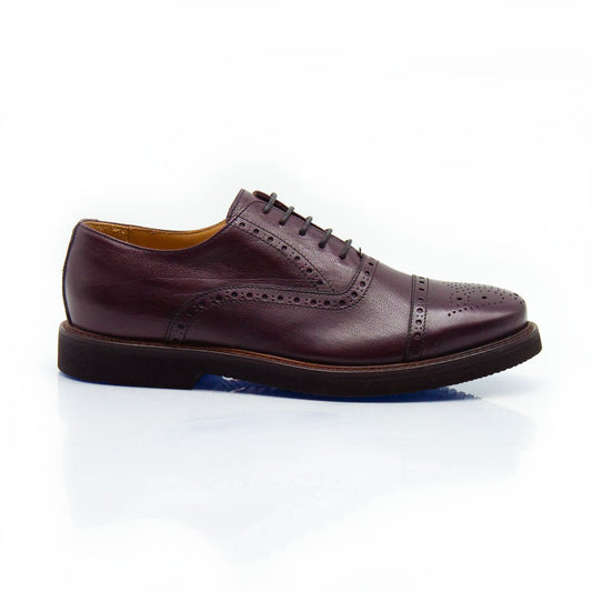Figini - Stringate francesine brogue extralight in vitello bottalato bordeaux - Figini Milano