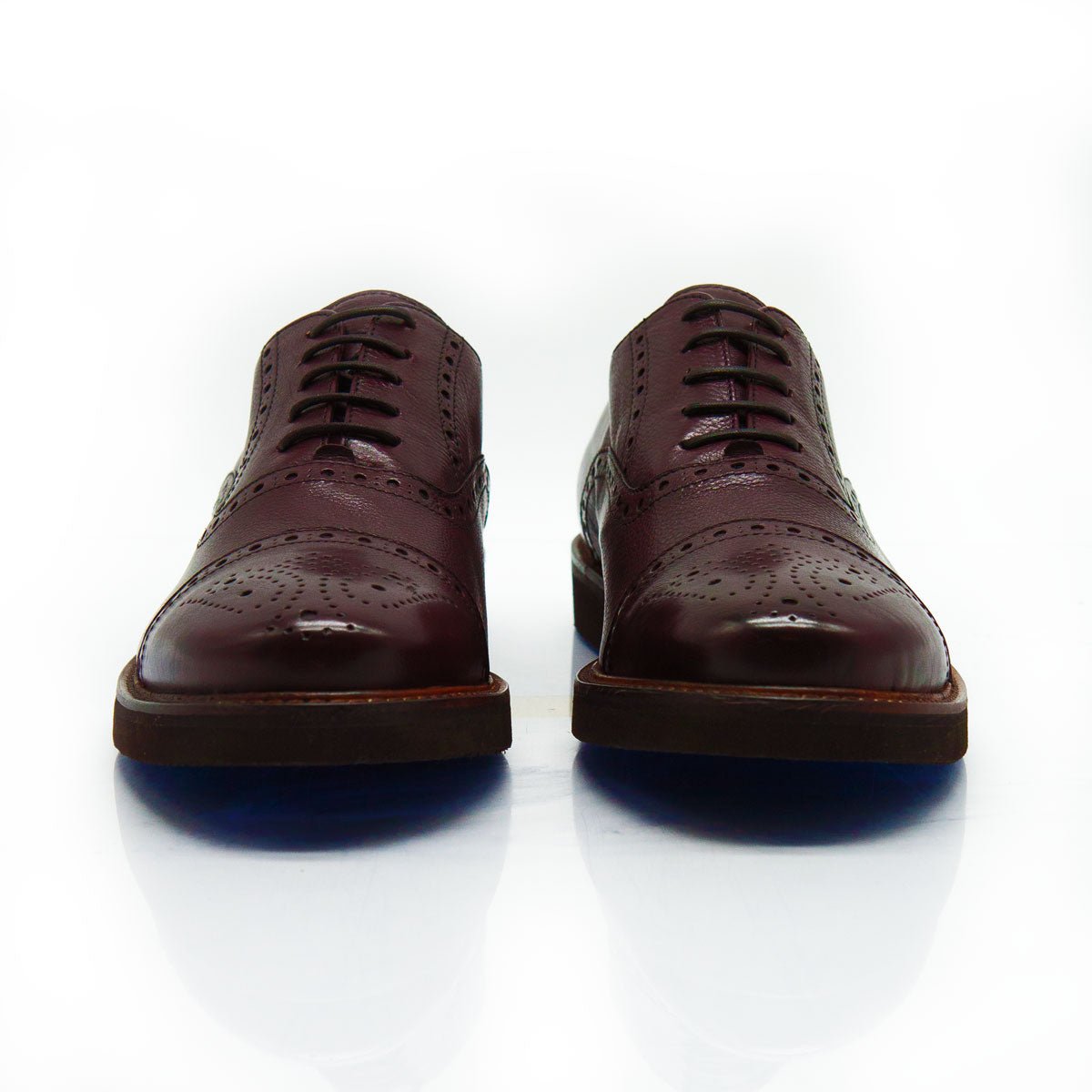 Figini - Stringate francesine brogue extralight in vitello bottalato bordeaux - Figini Milano