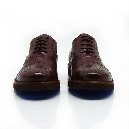 Figini - Stringate francesine brogue extralight in vitello bottalato bordeaux - Figini Milano