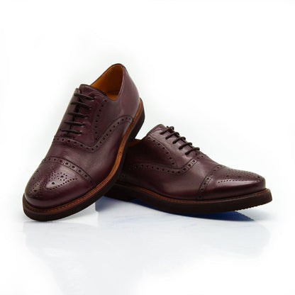 Figini - Stringate francesine brogue extralight in vitello bottalato bordeaux - Figini Milano