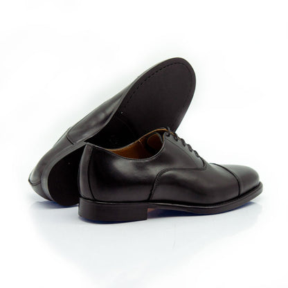 Figini - Stringate Francesine classiche con fondo cuoio in vitello nero - Figini Milano