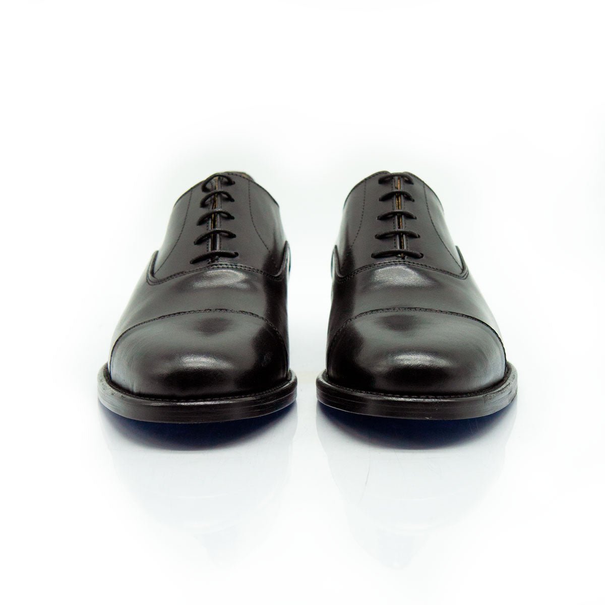 Figini - Stringate Francesine classiche con fondo cuoio in vitello nero - Figini Milano