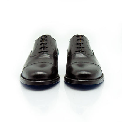 Figini - Stringate Francesine classiche con fondo cuoio in vitello nero - Figini Milano