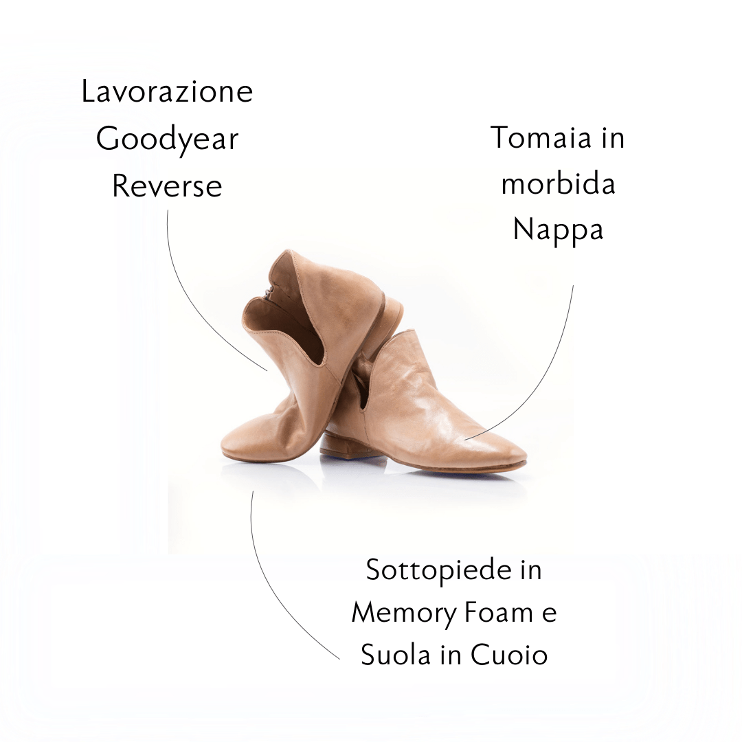 Figini - Tronchetto guanto aperto in caviglia con tacco di 2 cm in nappa nude - Figini Milano