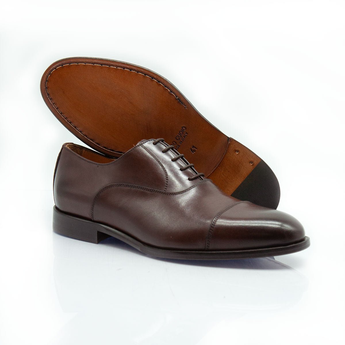 Fiigini - Stringate Francesine con Puntale in Vitello marrone anticato - Figini Milano