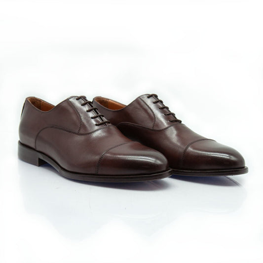 Fiigini - Stringate Francesine con Puntale in Vitello marrone anticato - Figini Milano