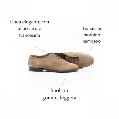 Figini- Taupe Suede Orford lace-up