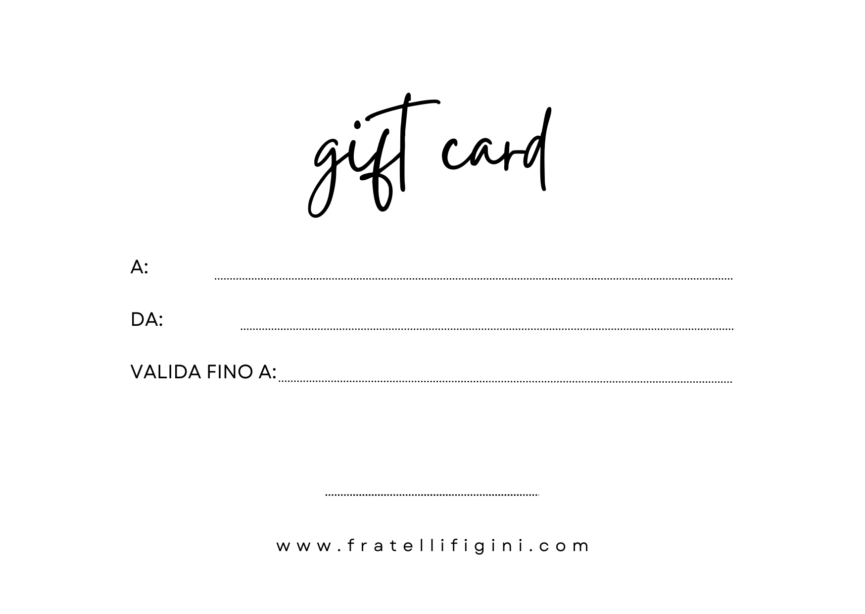 Fratelli Figini | Gift Card - Figini Milano