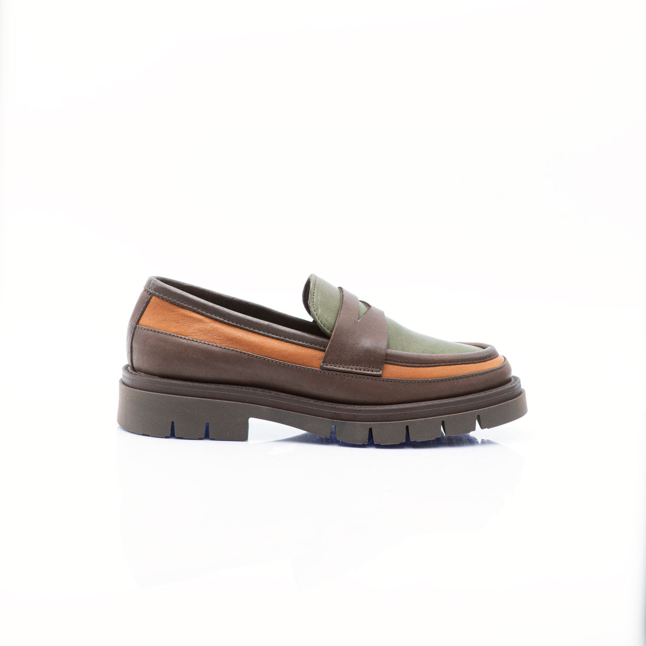 Figini- Three colors Loafer, Brown Green and Leather color