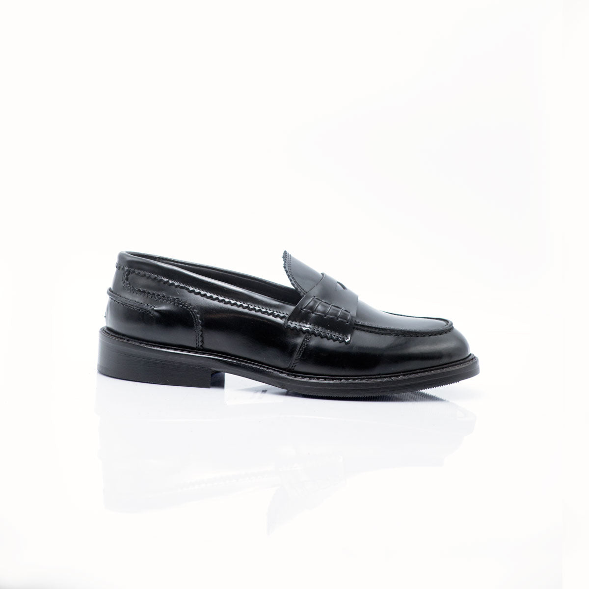 Figini - Black College Loafer in Abrasive leather