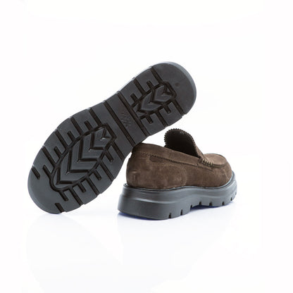 Figini- Brown suede Loafer with extralight sole