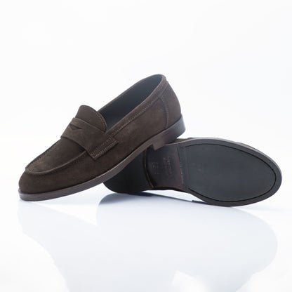 Figini - Dark Brown Suede College- style Loafer