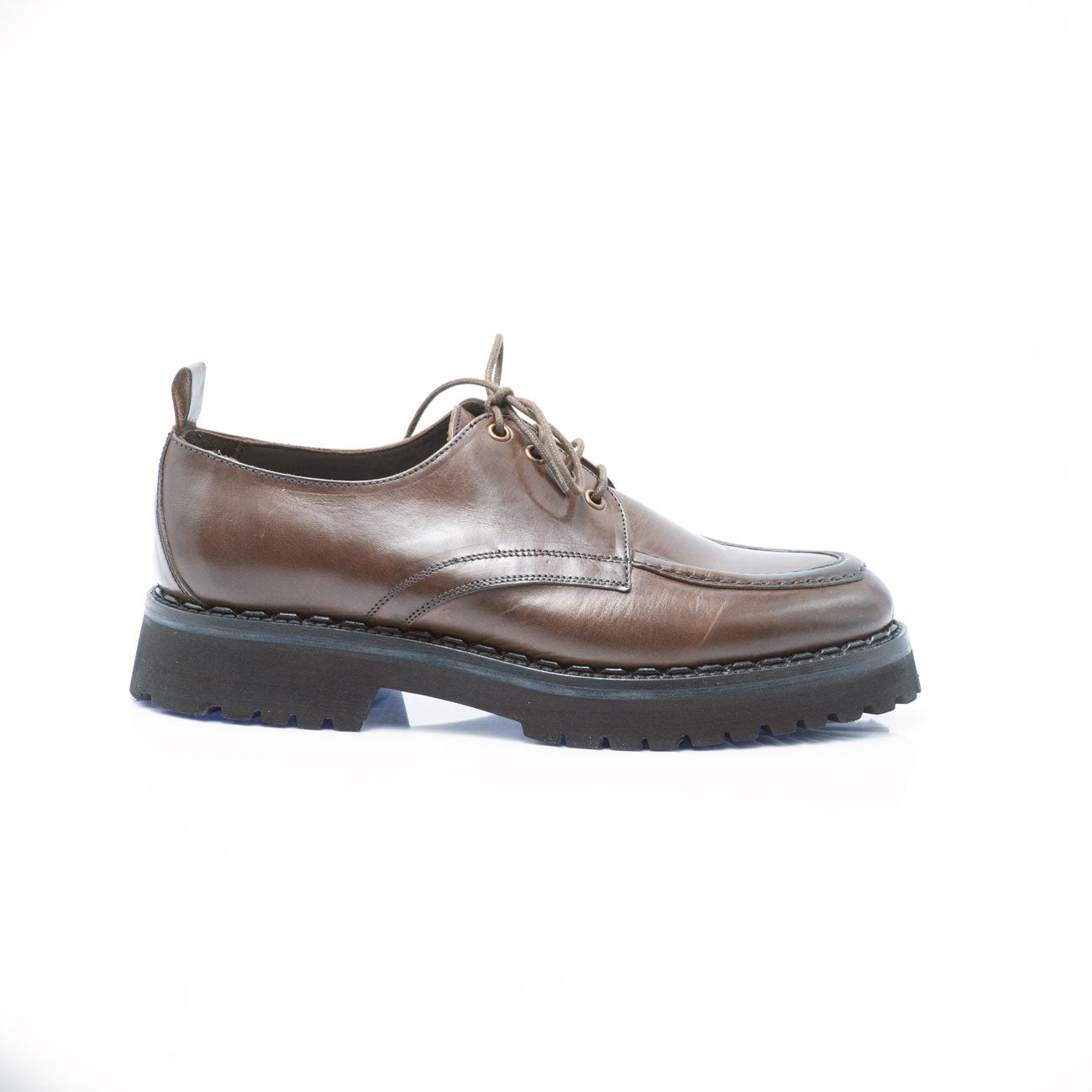 Figini- Brown Lace up Loafer with extralight sole