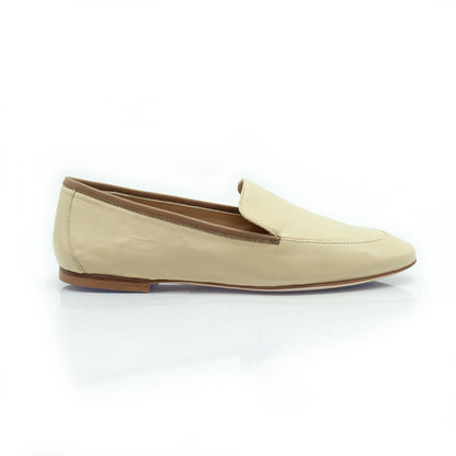 Mocassini Bicolori con Suola Cuoio in Nappa Beige e Taupe - Figini Milano