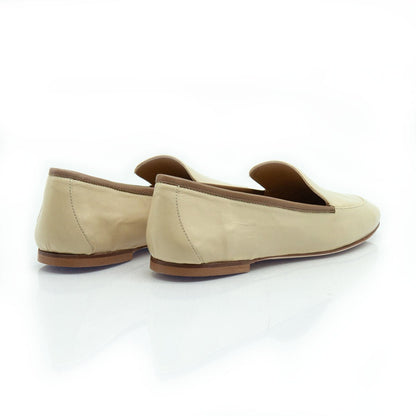 Mocassini Bicolori con Suola Cuoio in Nappa Beige e Taupe - Figini Milano
