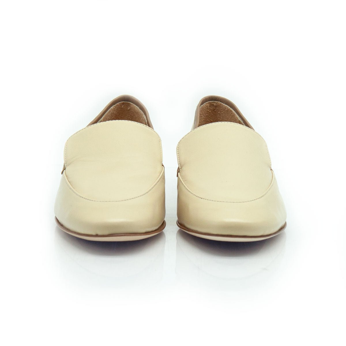 Mocassini Bicolori con Suola Cuoio in Nappa Beige e Taupe - Figini Milano