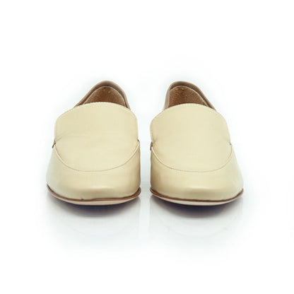 Mocassini Bicolori con Suola Cuoio in Nappa Beige e Taupe - Figini Milano