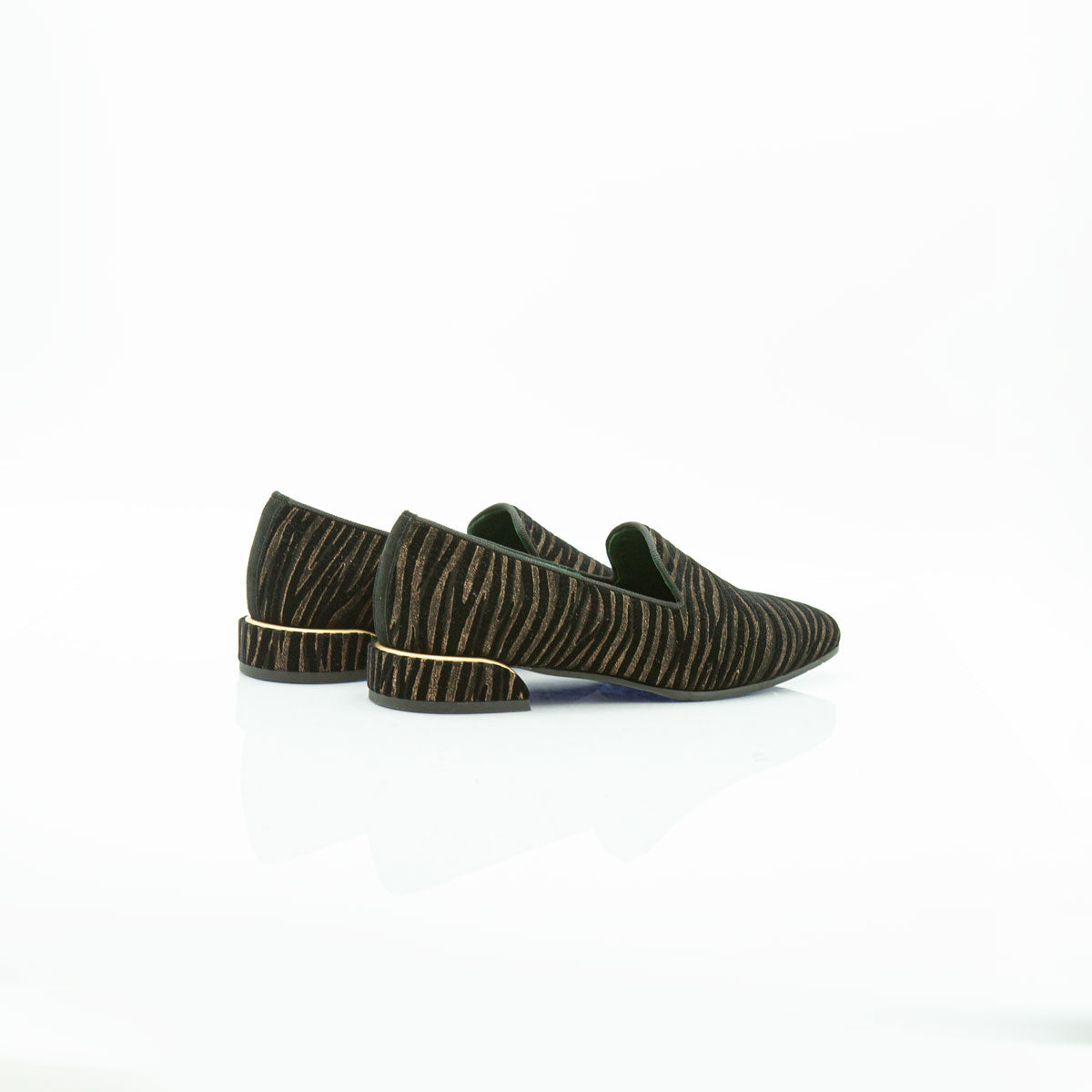 Figini - Slip-on con tacco 3 cm in Camoscio zebrato Nero