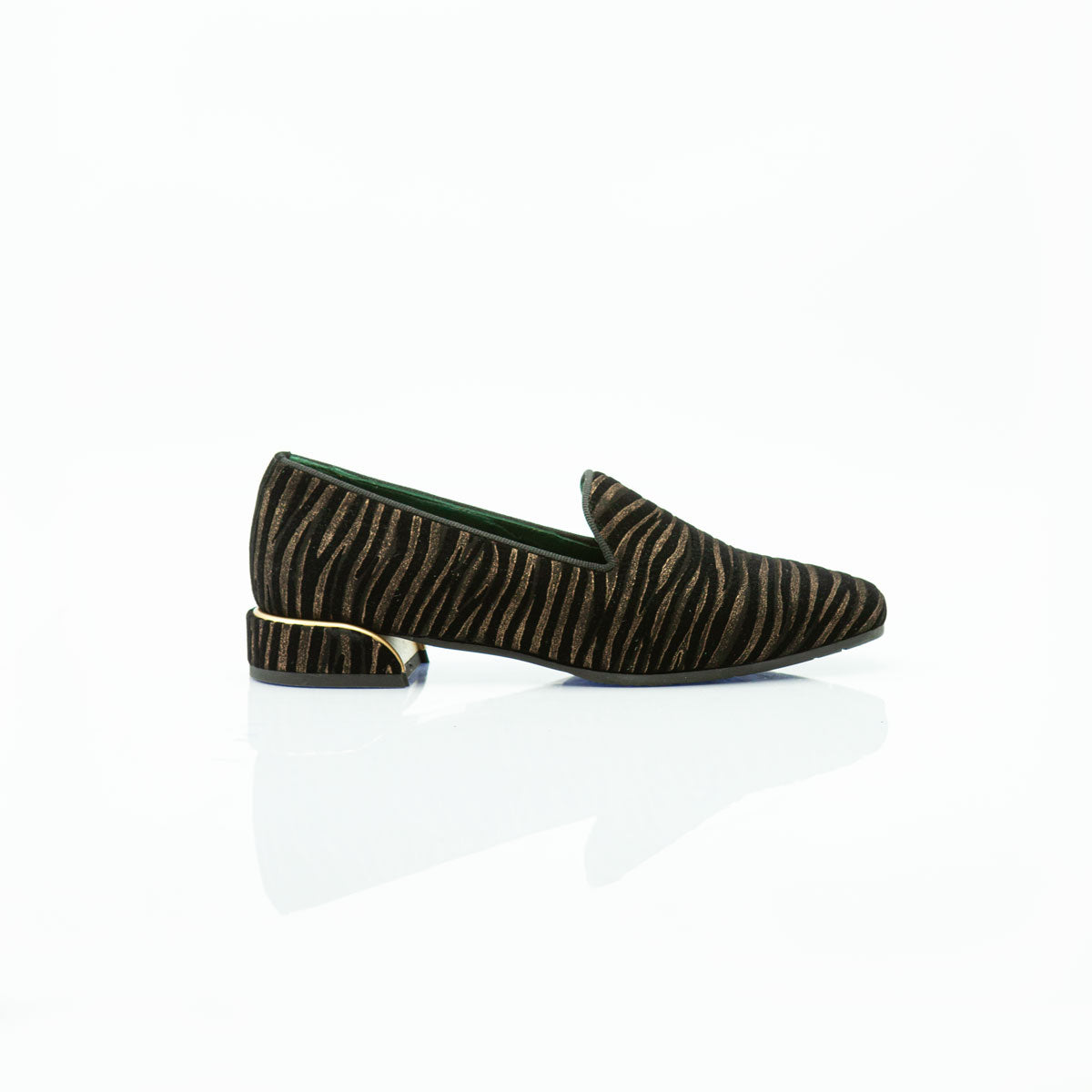 Figini - Slip-on con tacco 3 cm in Camoscio zebrato Nero