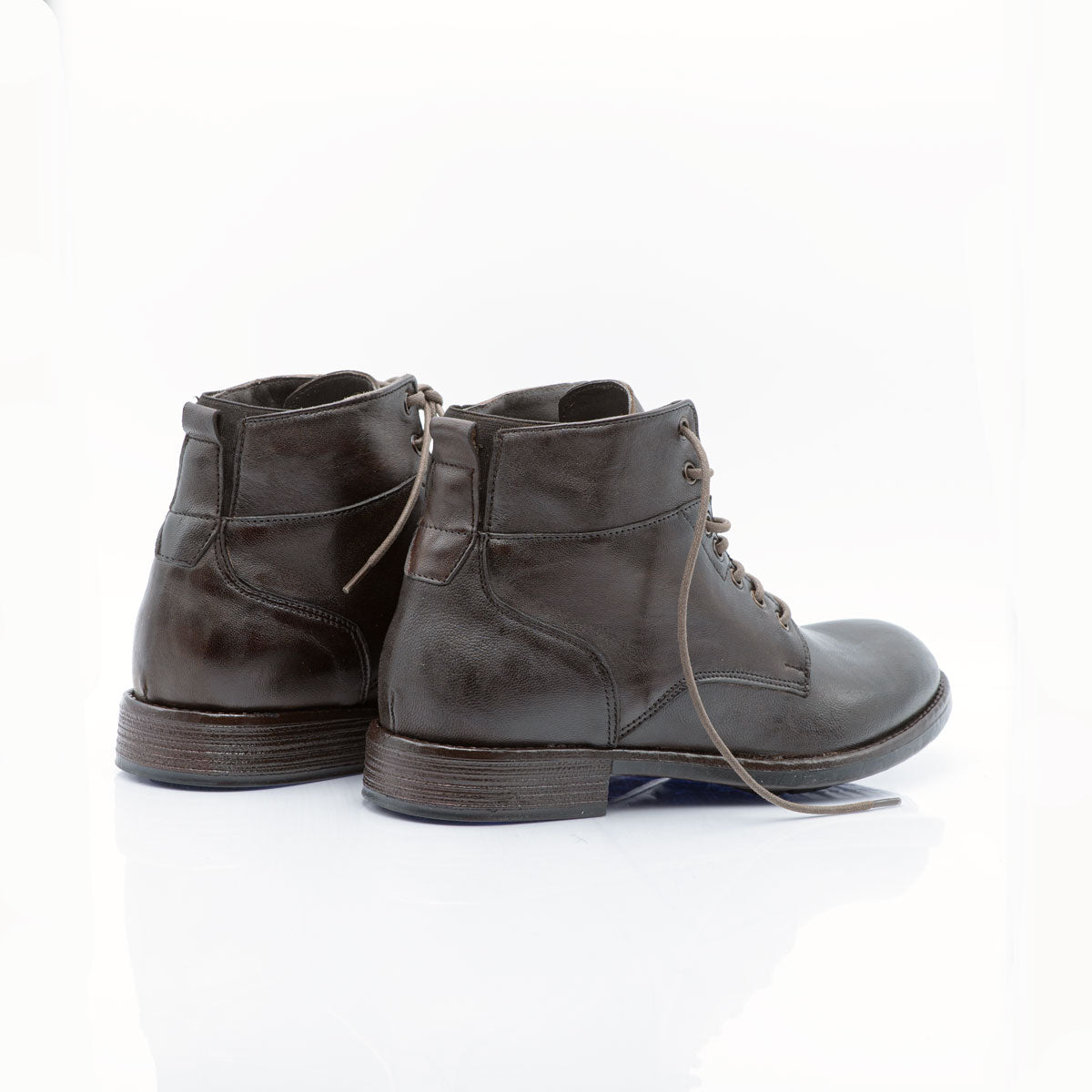 Figini- Dark Brown Calf leather Lace up Boots
