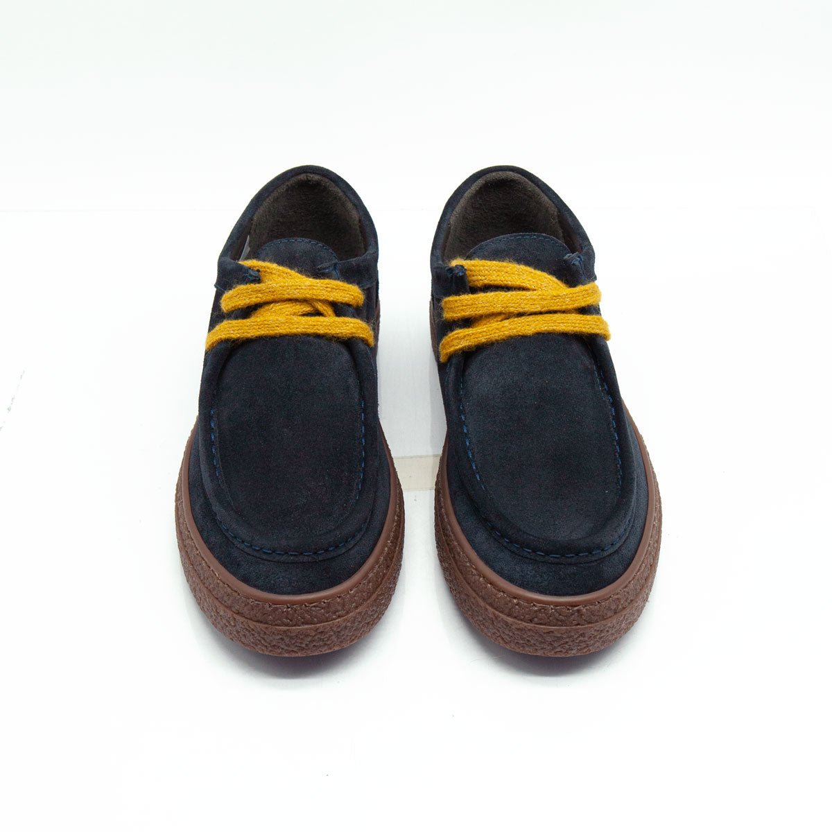 Re Blu - Mocassini Sneakers in camoscio ingrassato blu - Figini Milano