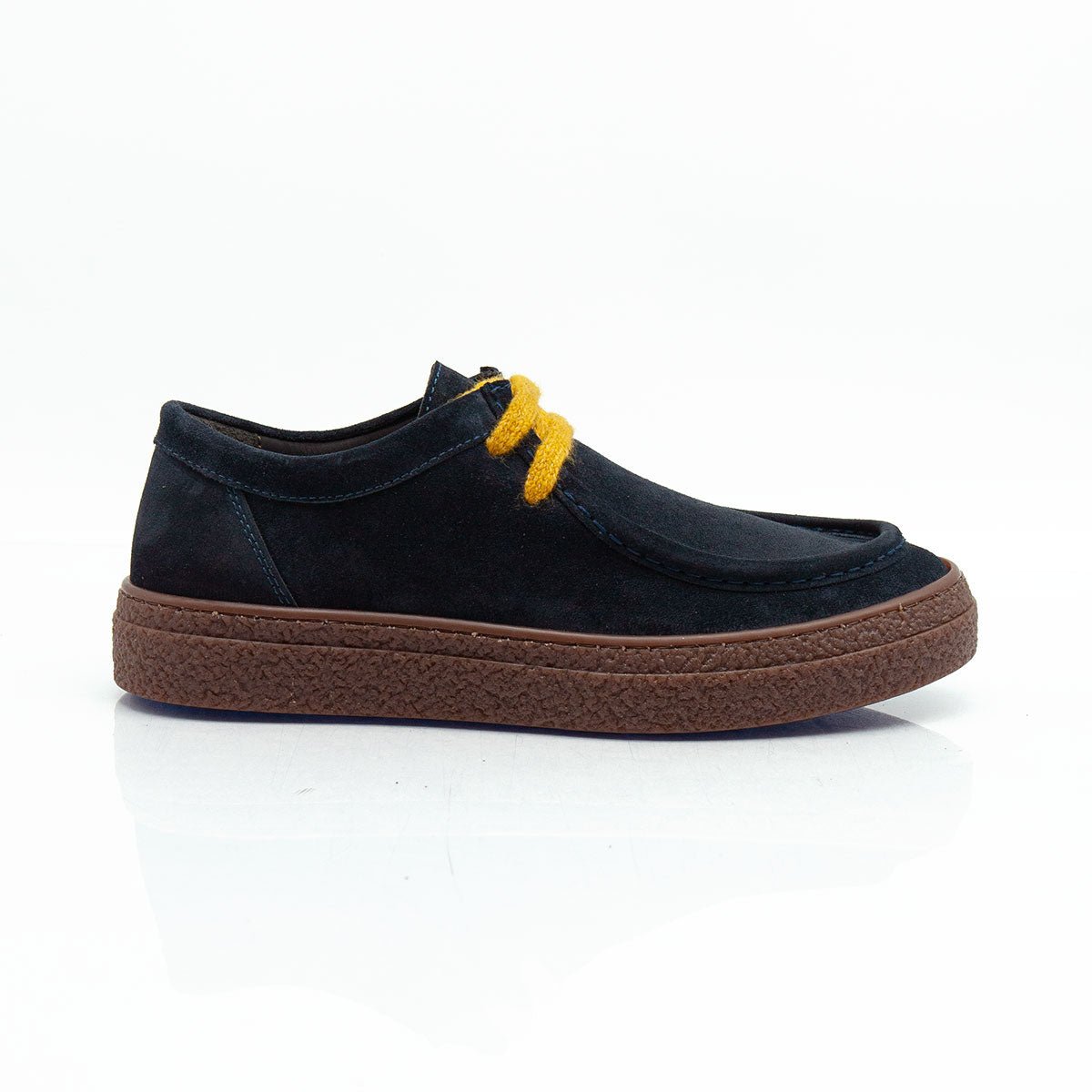 Re Blu - Mocassini Sneakers in camoscio ingrassato blu - Figini Milano