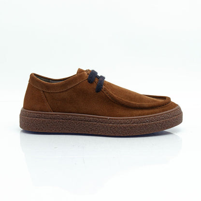 Re Blu - Mocassini Sneakers in camoscio ingrassato cuoio - Figini Milano