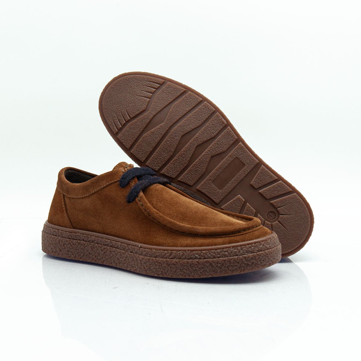 Re Blu - Mocassini Sneakers in camoscio ingrassato cuoio - Figini Milano