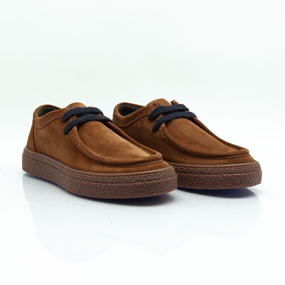 Re Blu - Mocassini Sneakers in camoscio ingrassato cuoio - Figini Milano