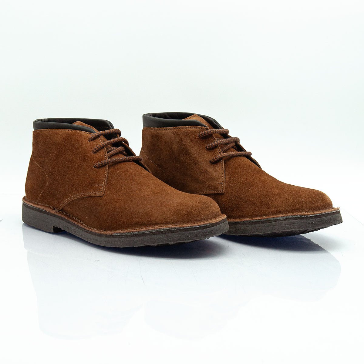 Re Blu - Polacchi Desert Boots in camoscio ingrassato cuoio - Figini Milano