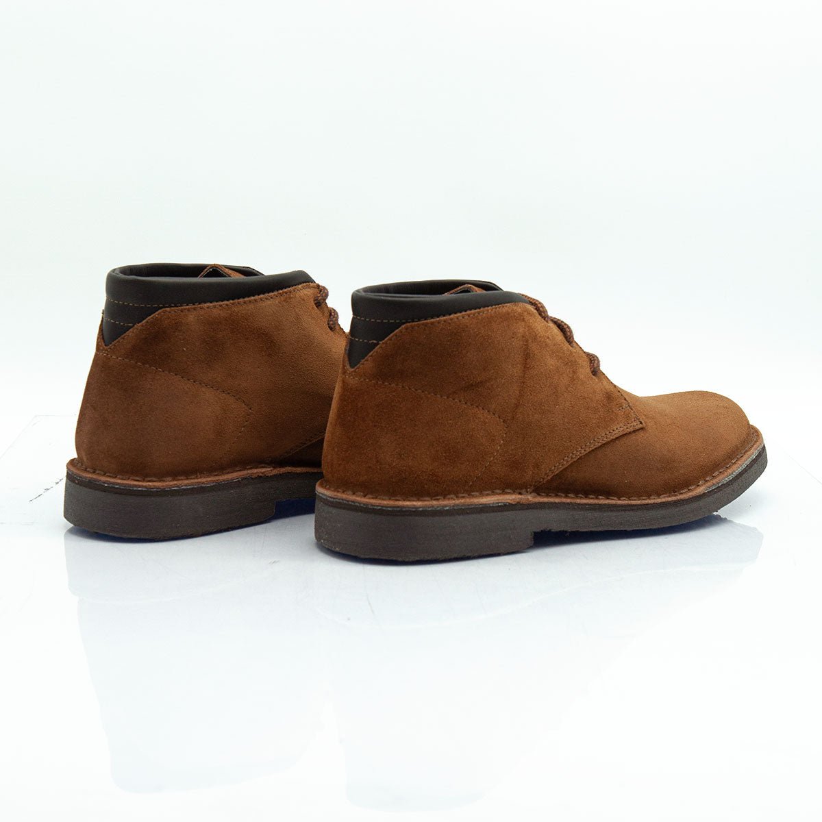 Re Blu - Polacchi Desert Boots in camoscio ingrassato cuoio - Figini Milano