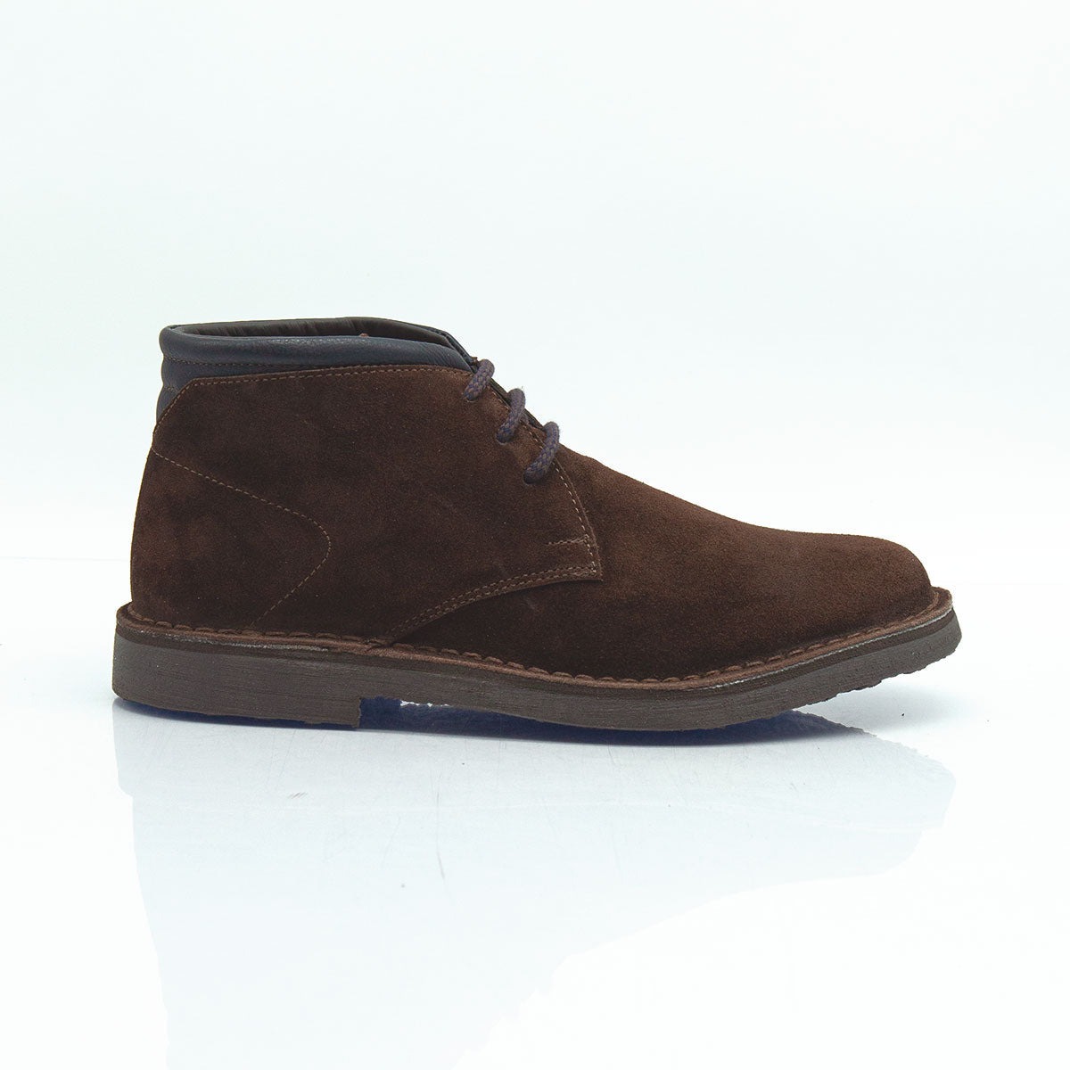 Re Blu - Polacchi Desert Boots in camoscio ingrassato testamoro - Figini Milano