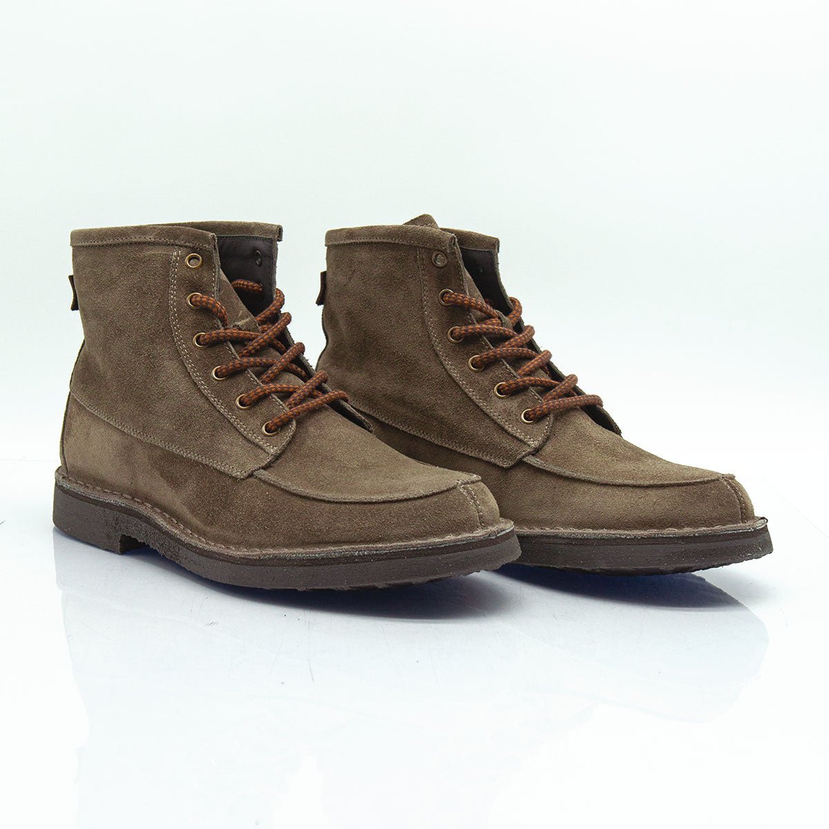 Re Blu - Polacchi Heritage in camoscio ingrassato taupe - Figini Milano