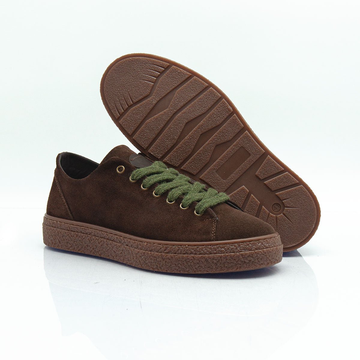 Re Blu - Sneakers in camoscio ingrassato testamoro - Figini Milano